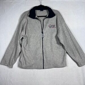 VTG USA Olympic Beijing 08 Fleece Jacket Mens Large Grey Full Zip Made in USA